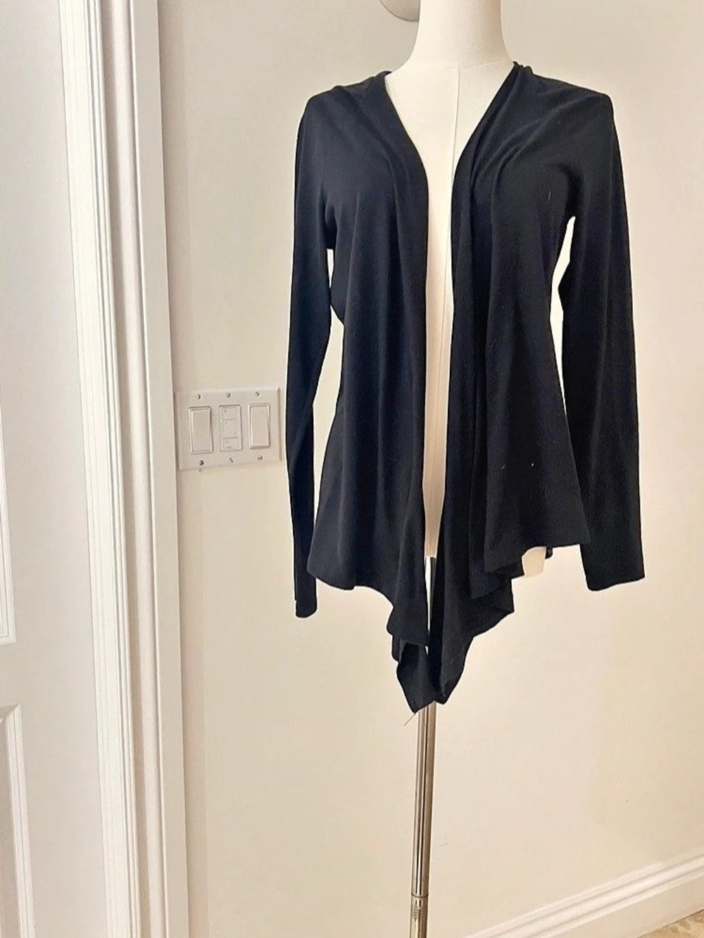 Danskin Black Draped Cardigan Size Medium